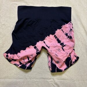 Tie-Dye Shorts in Pink and Black